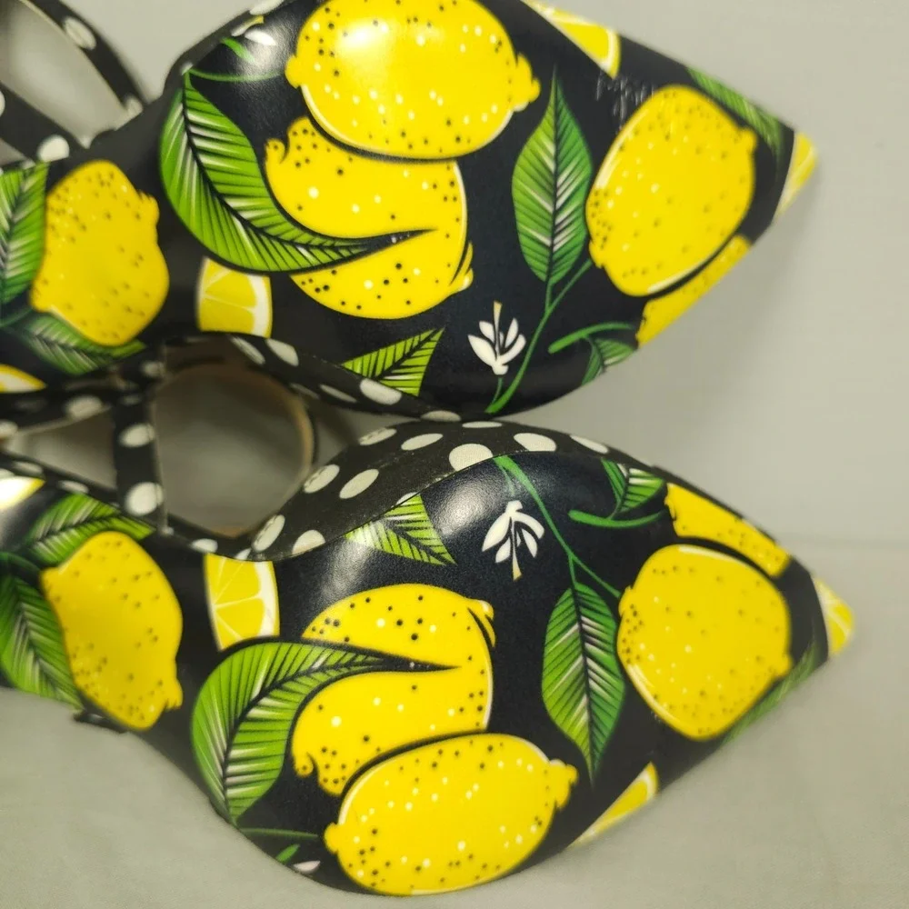 Taylor Says High Heel Stilettos Women 7.5M Black White Polka Dot Priscilla Lemon - Picture 7 of 12